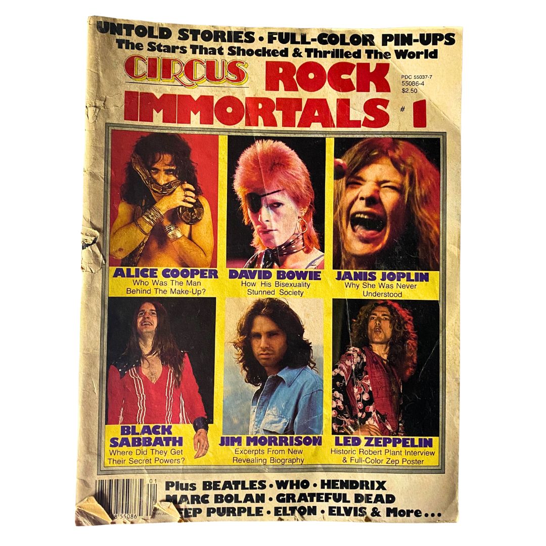 VTG Circus Rock Immortals 1980 #1 Alice Cooper GD Interior w Poster No Label