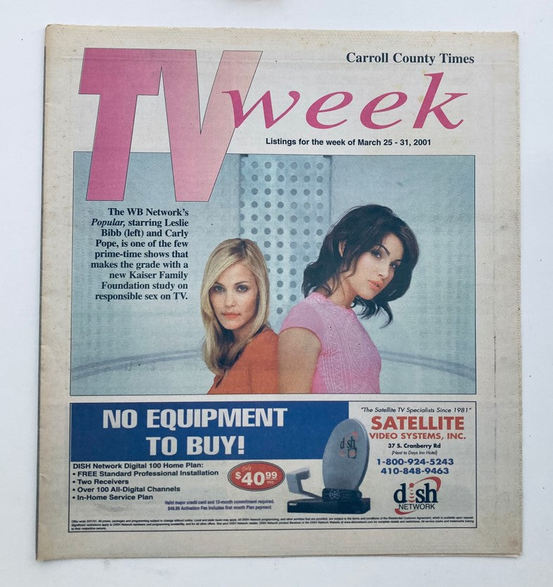 TV Week Magazine March 25 2001 Leslie Bibb and Carly Pope No Label