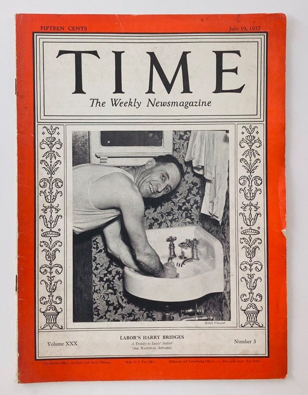 VTG Time Magazine July 19 1937 Vol 30 No. 3 Labor's Harry Bridges