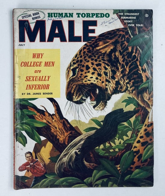 VTG Male Magazine July 1954 Vol 4 No. 7 A 'Gator Chewed My Face No Label