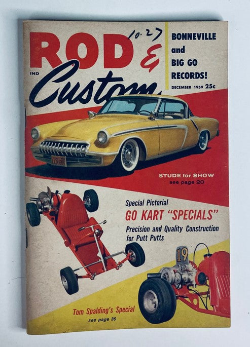 VTG Rod & Custom Magazine December 1959 Flyweight Flame Thrower No Label