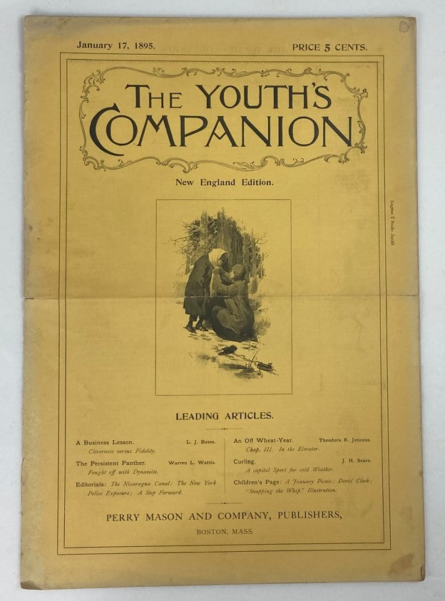 VTG The Youth's Companion Magazine January 17 1895 Persistent Panther No Label