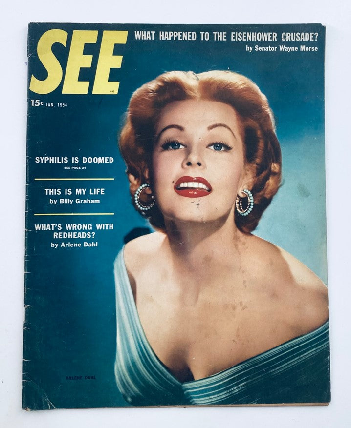 VTG See Magazine January 1954 Vol 13 No. 1 Arlene Dahl The Readhead No Label