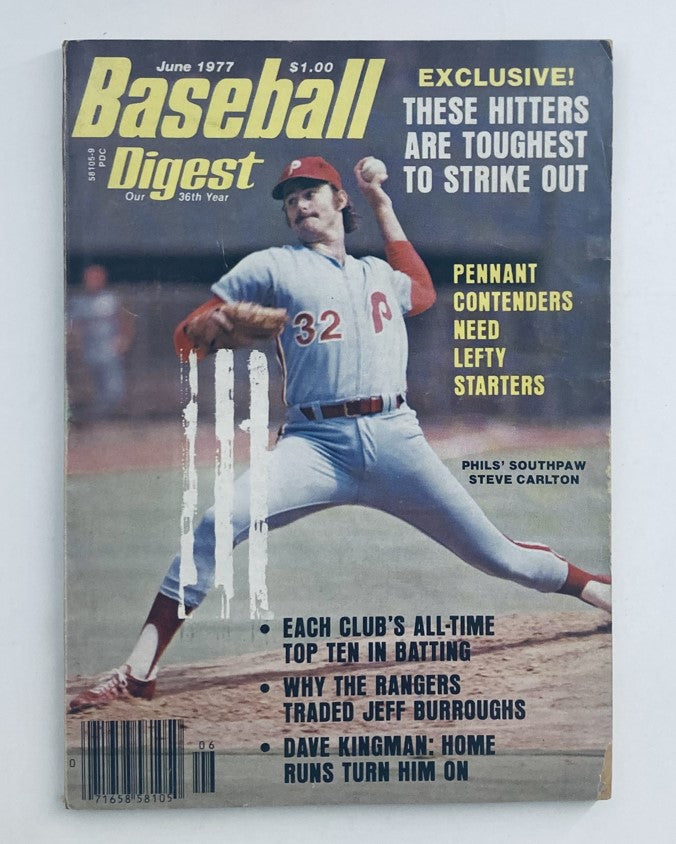 VTG Baseball Digest Magazine June 1977 Phils' Southpaw Steve Carlton