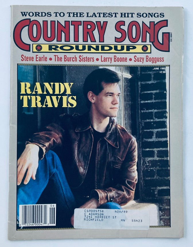 VTG Country Song Roundup Magazine June 1989 Randy Travis and Steve Earle