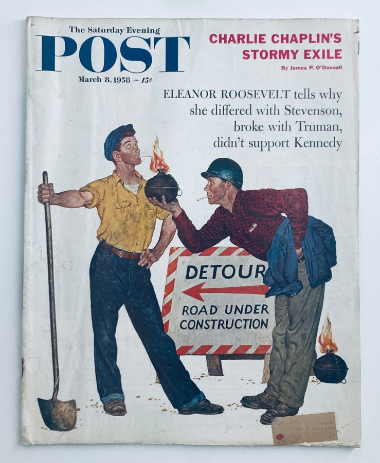 The Saturday Evening Post Magazine March 8 1958 Charlie Chaplin Stormy Exile