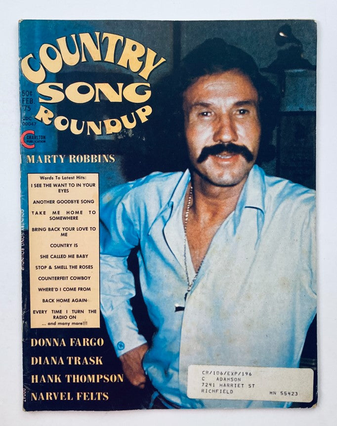 VTG Country Song Roundup Magazine February 1975 Marty Robbins & Donna Fargo