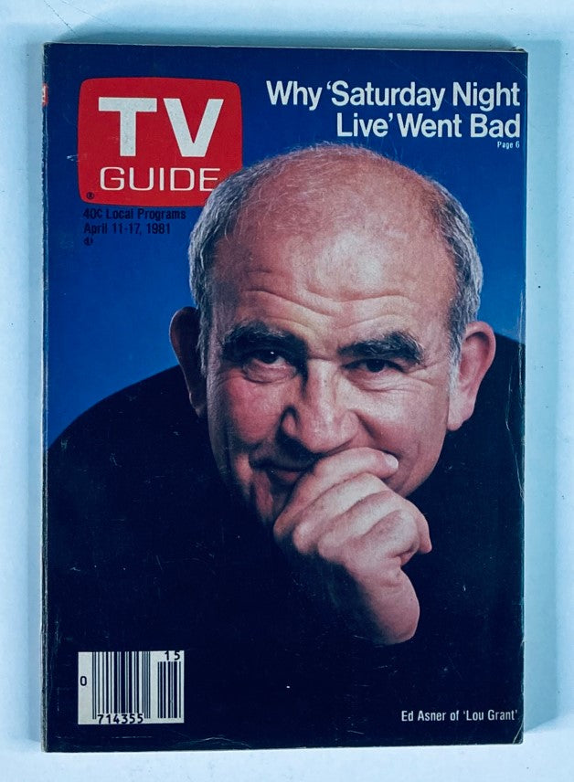 TV Guide Magazine April 11 1981 #1463 Ed Asner Nashville Ed. No Label