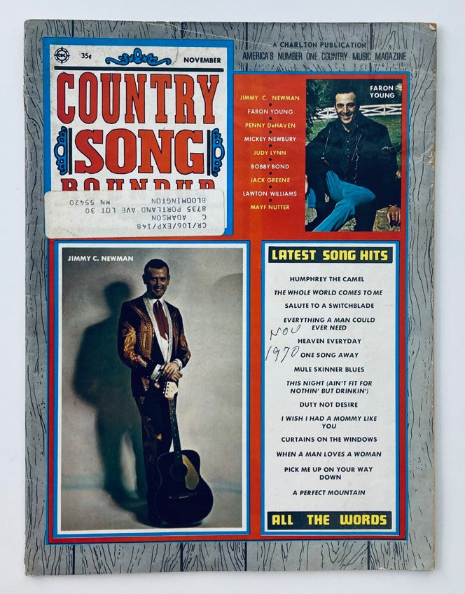 VTG Country Song Roundup Magazine November 1970 Jimmy C. Newman & Faron Young