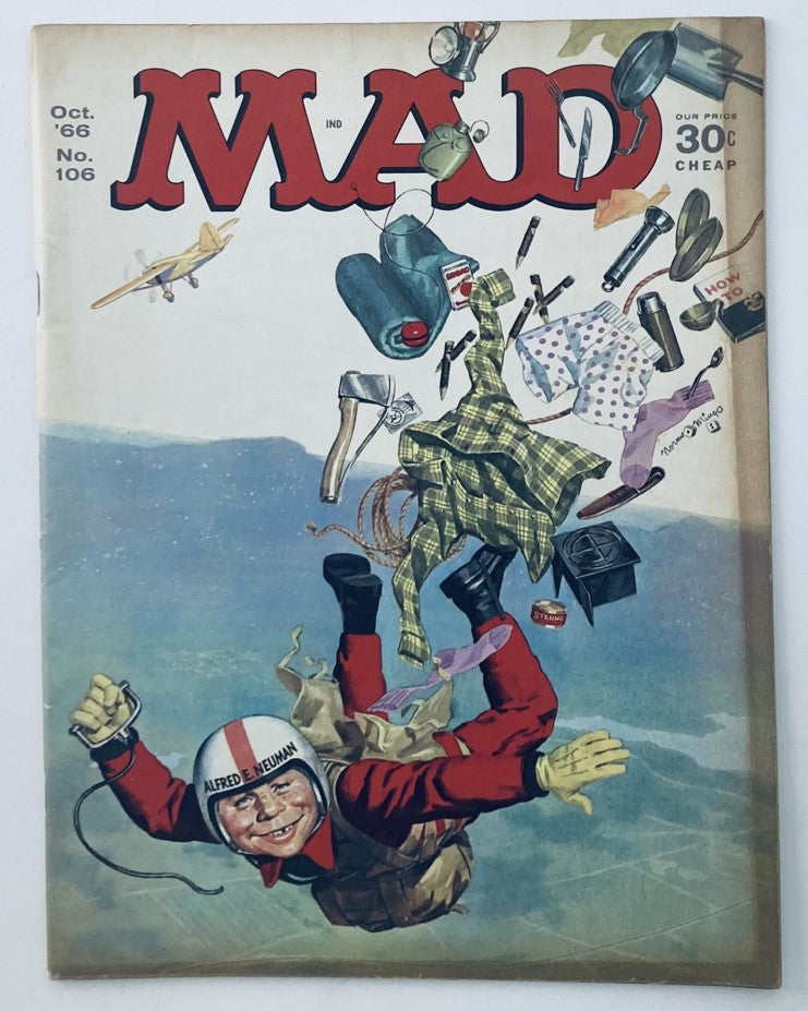 VTG Mad Magazine October 1966 No. 106 Scuba Diving Study 4.0 VG No Label