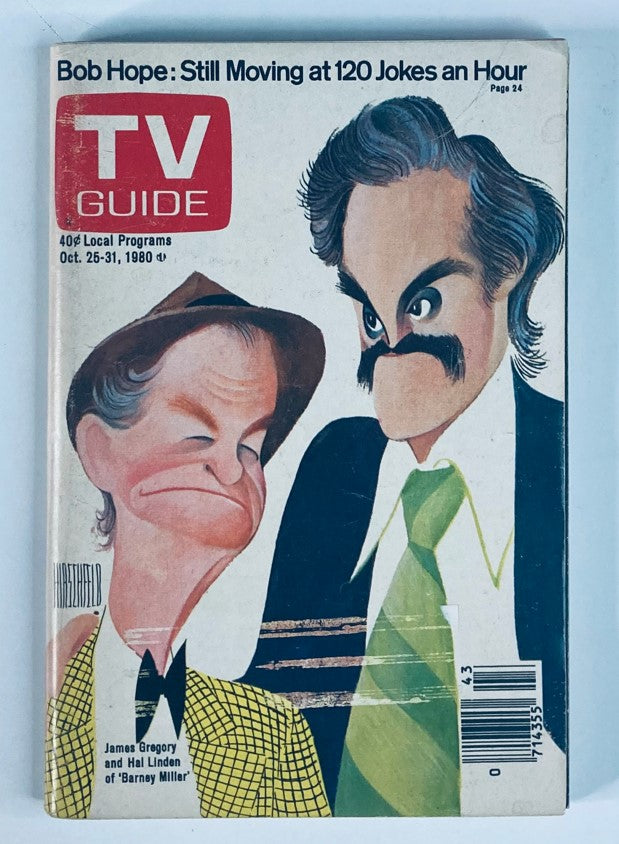 TV Guide Magazine October 25 1980 #1439 James Gregory, Hal Linden Phoenix Ed.