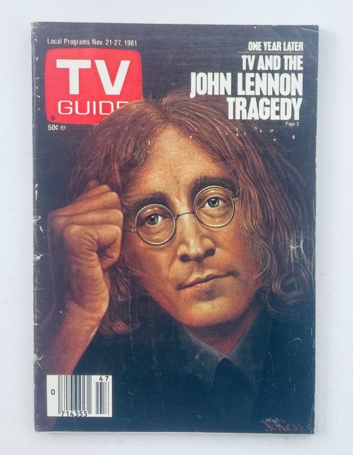 TV Guide Magazine November 21 1981 John Lennon PA Metro Ed. No Label