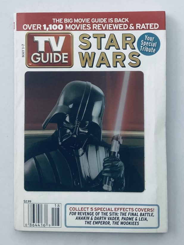 TV Guide Magazine cover from May 1, 2005 featuring Darth Vader from Star Wars, showcasing the title prominently and highlighting its vintage appeal.