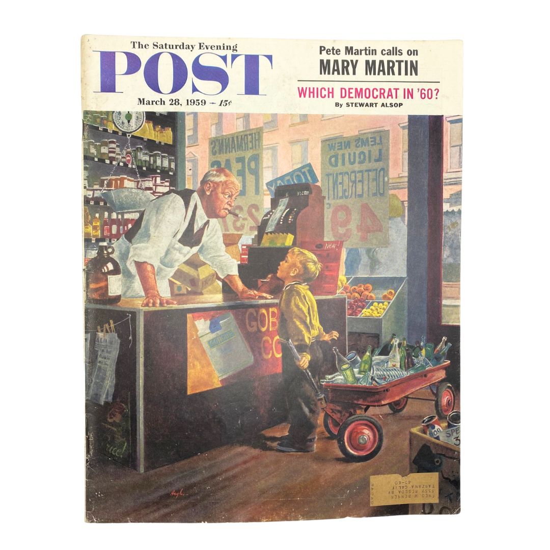 Saturday Evening Post Magazine March 28 1959 Greengrocer - Hughes GD Interior