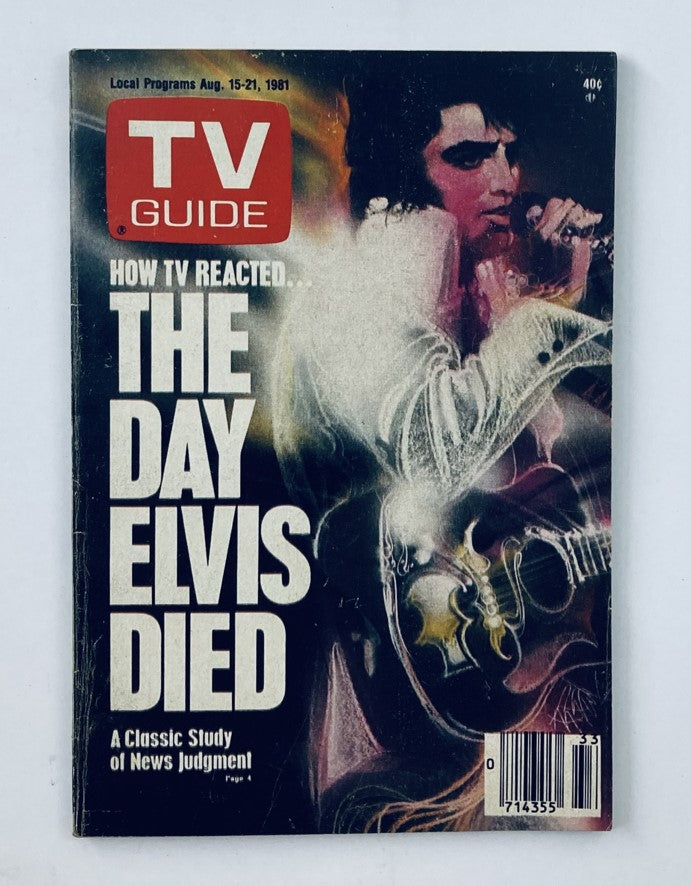 TV Guide Magazine August 15 1981 Elvis Presley Nashville Ed. No Label