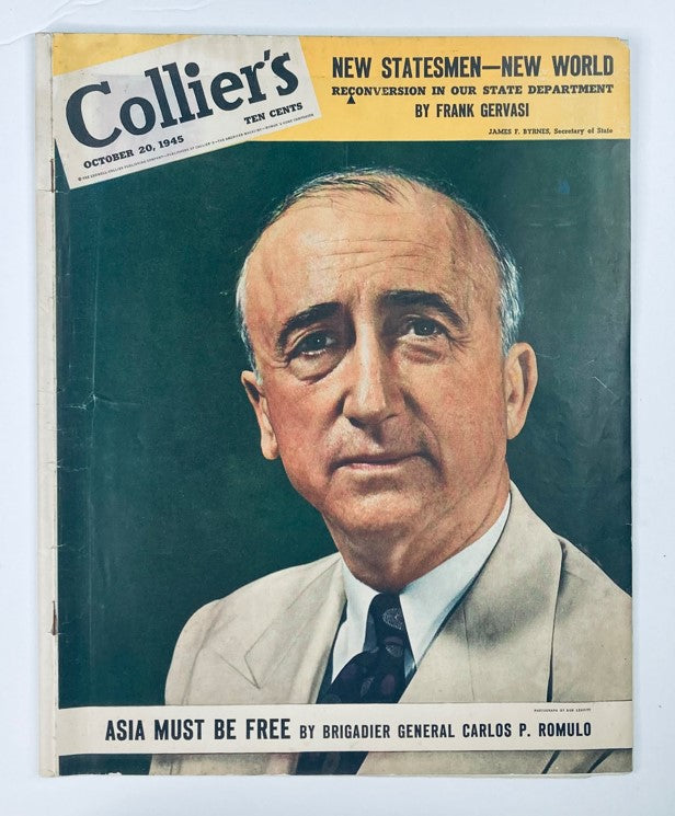 VTG Collier's Magazine October 20 1945 Vol 116 #16 Carlos P. Romulo No Label