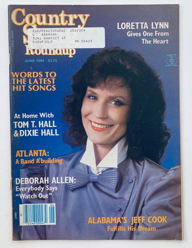 VTG Country Song Roundup Magazine June 1984 Loretta Lynn & Alabama's Jeff Cook