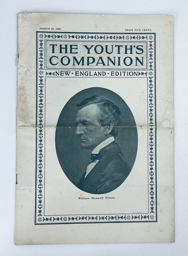 VTG The Youth's Companion Magazine March 21 1901 William Maxwell Evarts No Label