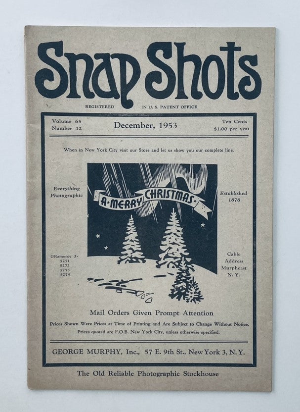 VTG Snap Shots Magazine December 1953 Vol 65 No. 12 A Merry Christmas No Label