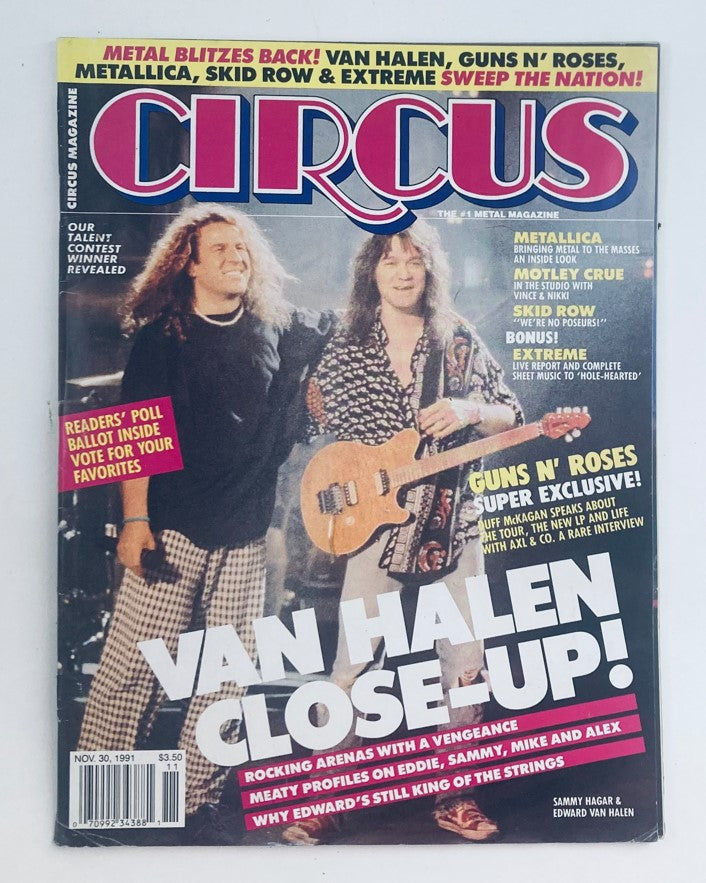 Circus Magazine November 30 1991 Edward Van Halen & Sammy Hagar No Label