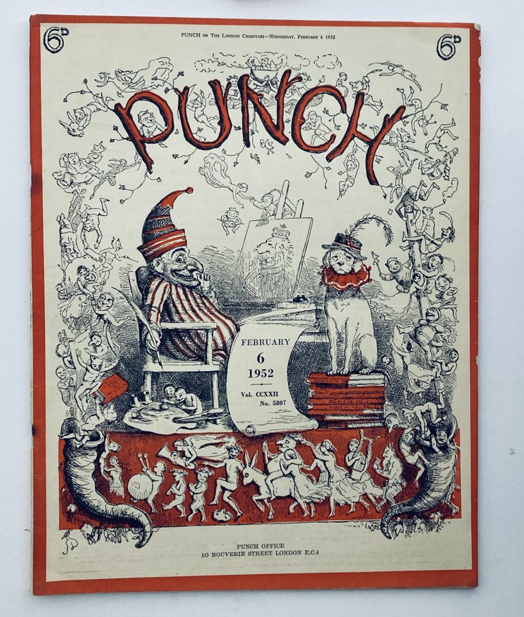 Punch Magazine February 6 1952 Vol 222 No. 5807 WWII Cartoon & Humour No Label