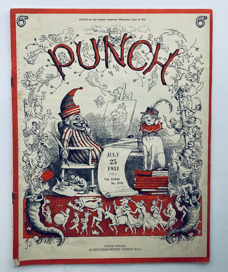 Punch Magazine July 25 1951 Vol 221 No. 5778 WWII Cartoon & Humour No Label