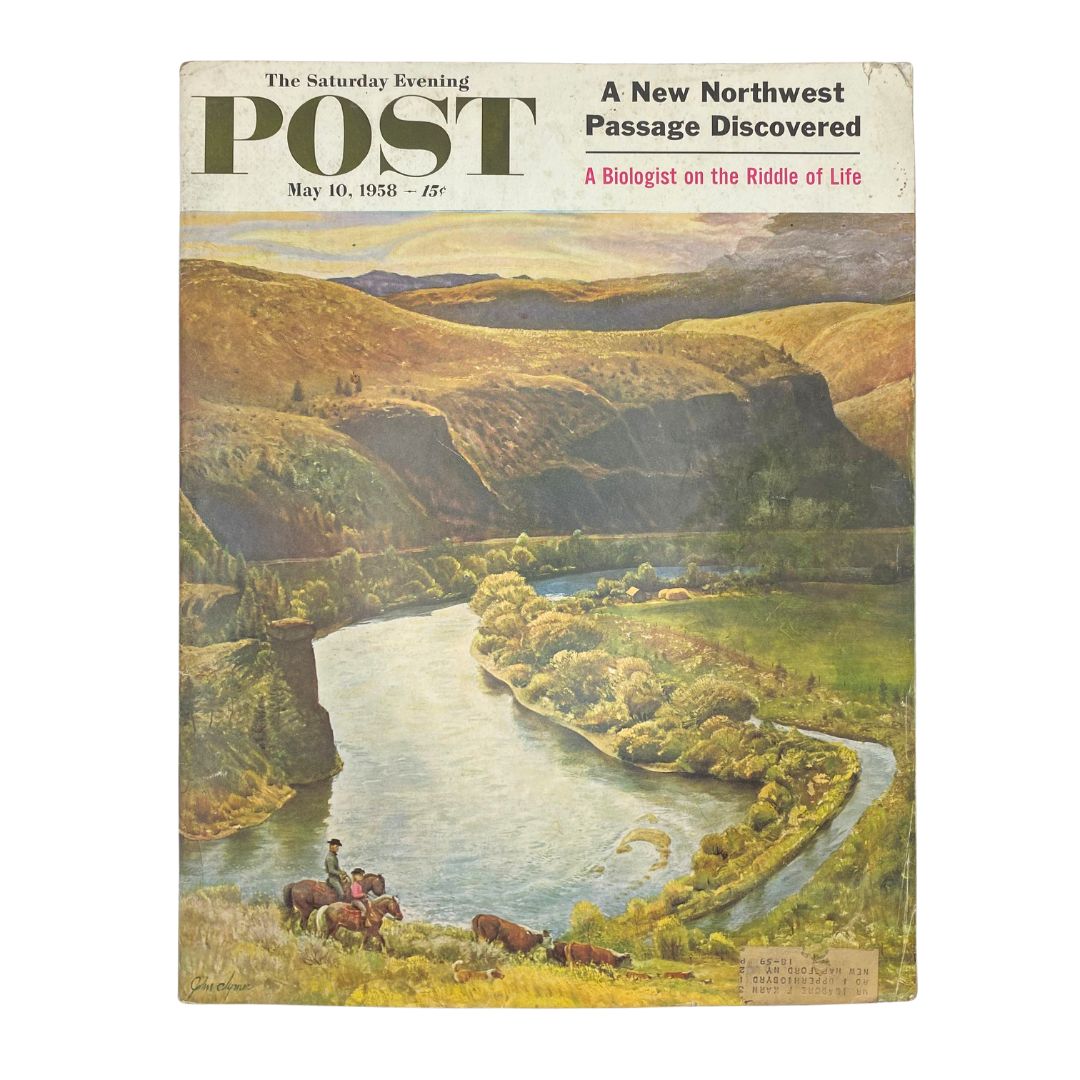 Saturday Evening Post Magazine May 10 1958 Yakima River in WA - John Clymer