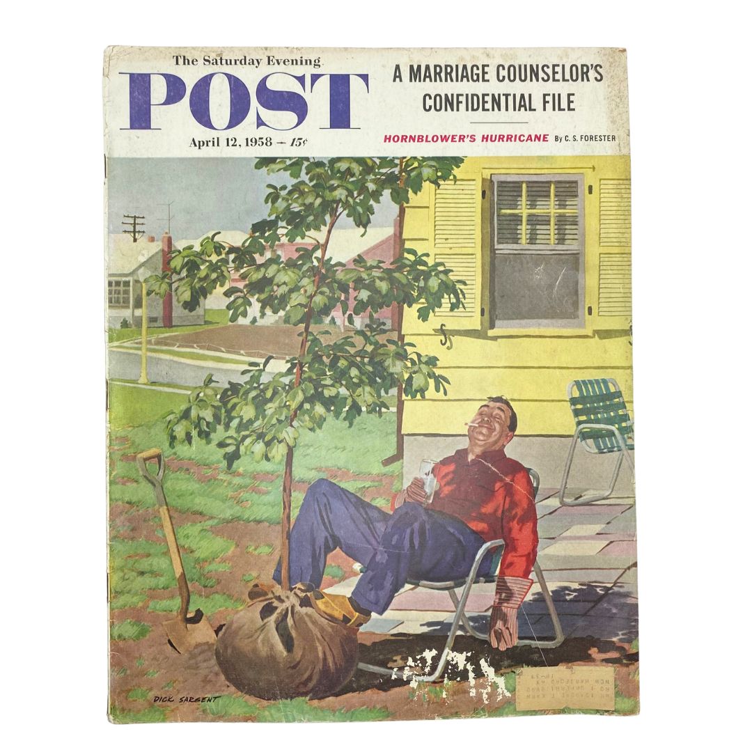 Saturday Evening Post Magazine April 12 1958 Mr. Siesta Arbor Day - Dick Sargent