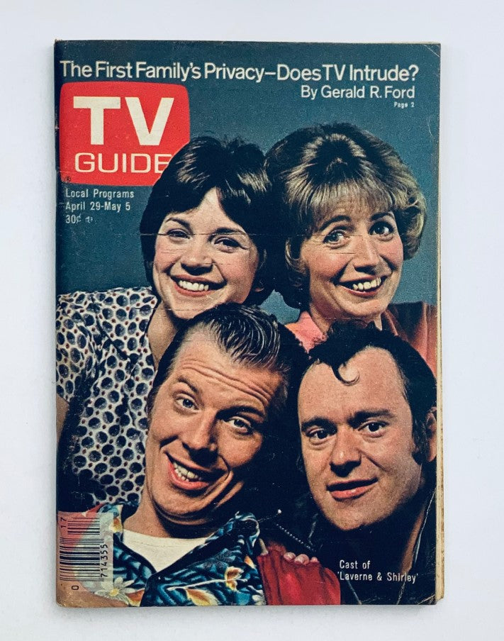 TV Guide Magazine April 29 1978 Cindy Williams, Wheeling-Steubenville Ed.