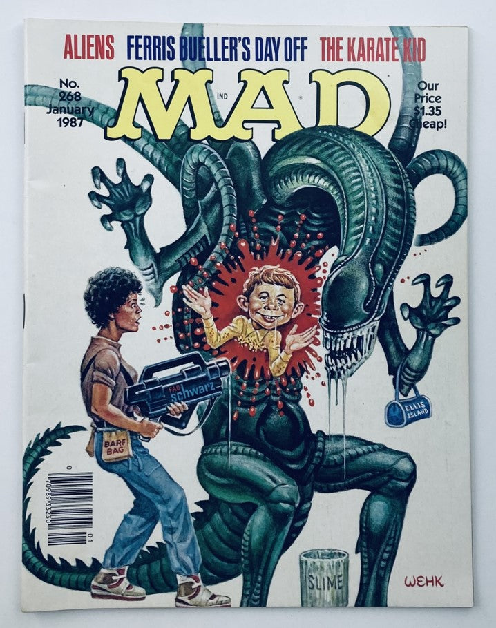 Mad Magazine January 1987 No. 268 Aliens and Alfred 6.0 FN Fine No Label