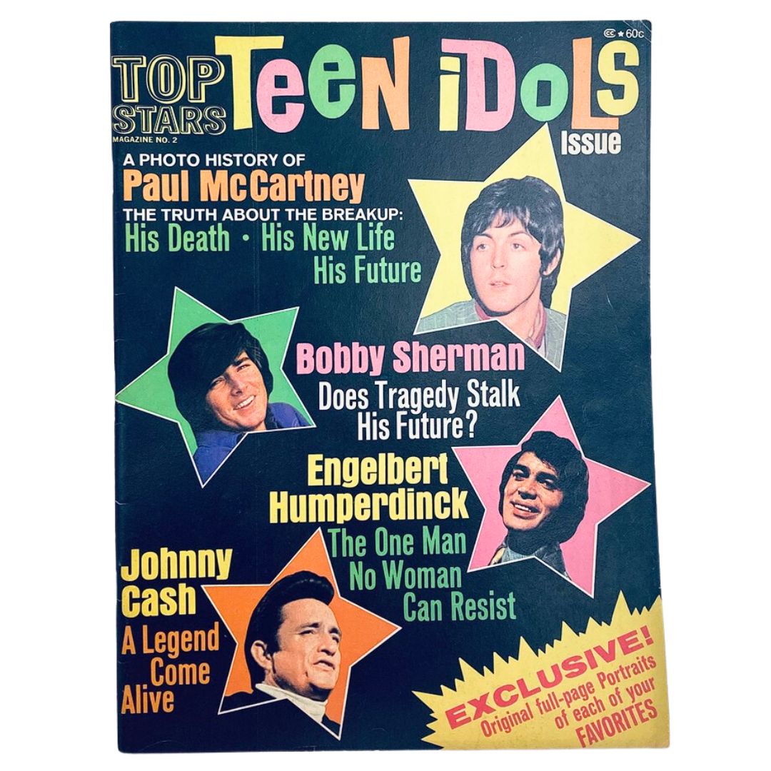 VTG Teen Idols Magazine 1970 #2 Paul McCartney, Bobby Sherman No Label