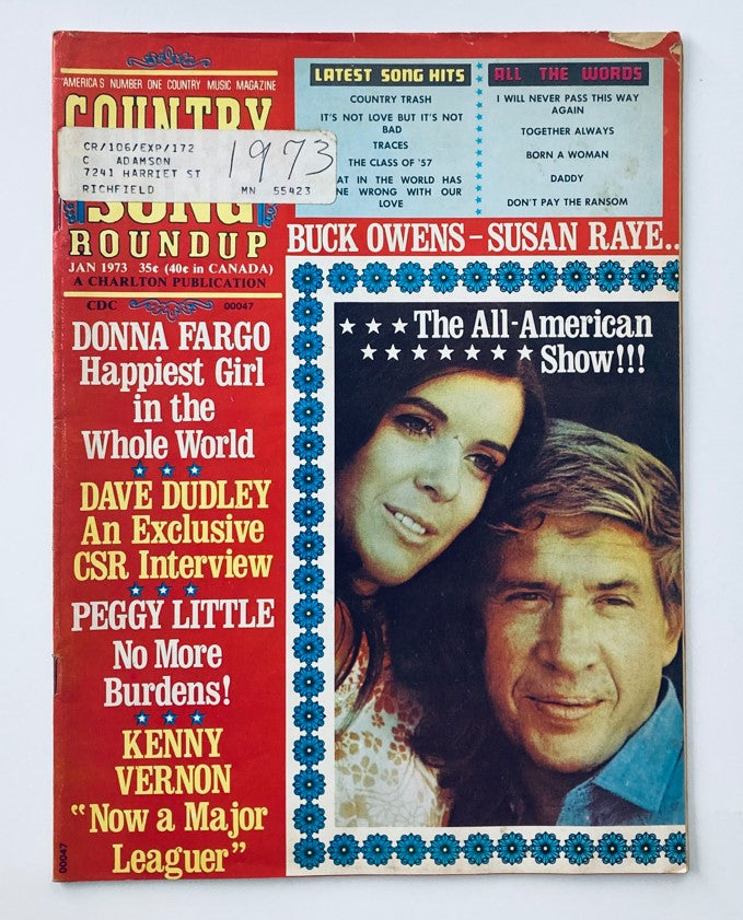 VTG Country Song Roundup Magazine January 1973 Buck Owens and Susan Raye