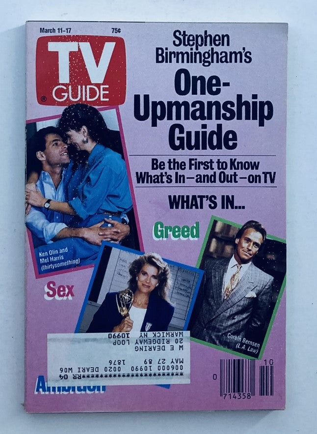 TV Guide Magazine March 11 1989 Candice Bergen, Corbin Bernsen NY Metro Ed.