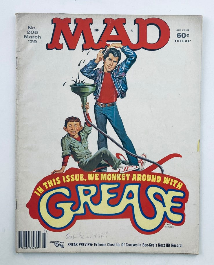 Mad Magazine March 1979 No. 205 John Travolta Crease 4.0 VG Very Good No Label