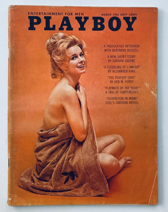 VTG Playboy Magazine March 1963 Playmate Adrienne Moreau w Centerfold No Label