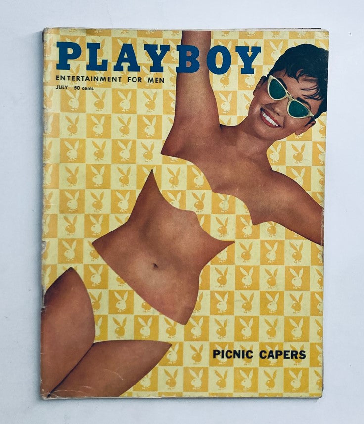 VTG Playboy Magazine July 1958 Linné Ahlstrand w Centerfold No Label