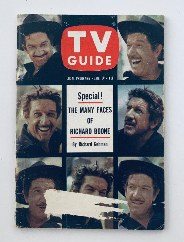 TV Guide Magazine January 7 1961 #406 Richard Boone Kansas St. Ed.