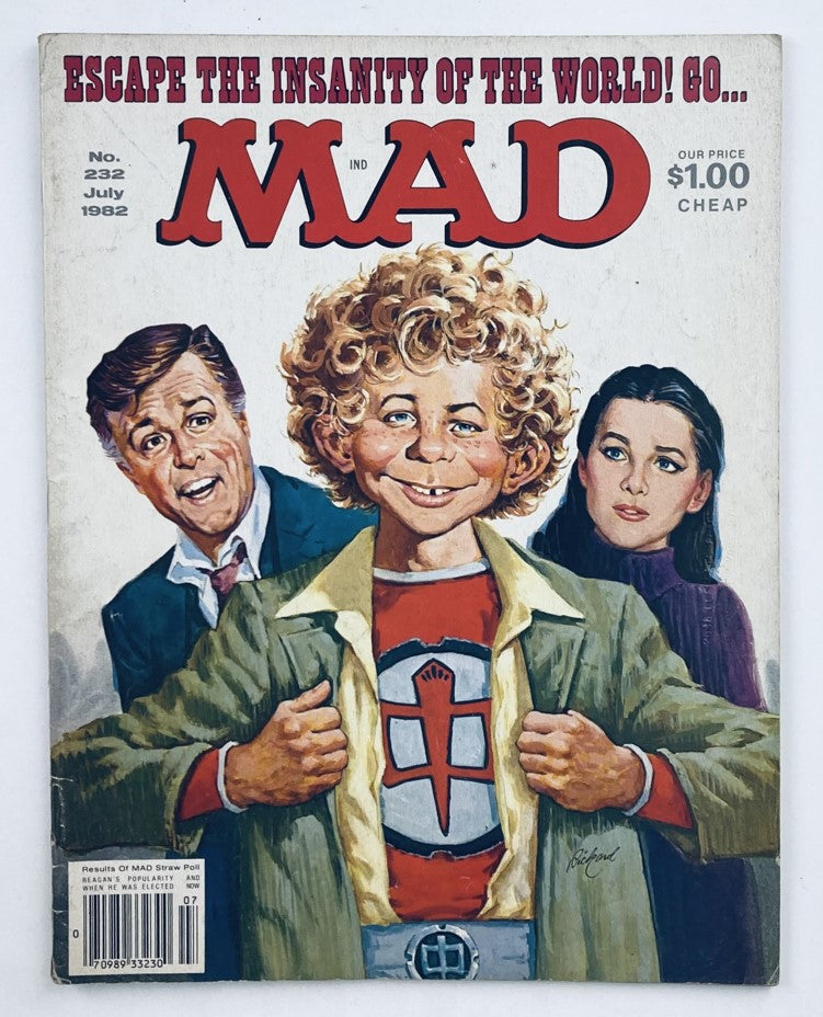 Mad Magazine July 1982 No. 232 The Greatest American Zero 6.0 FN Fine No Label