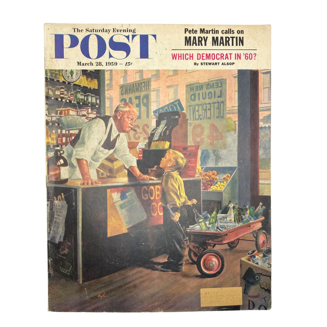 Saturday Evening Post Magazine March 28 1959 Mr. Cangrocer - George Hughes