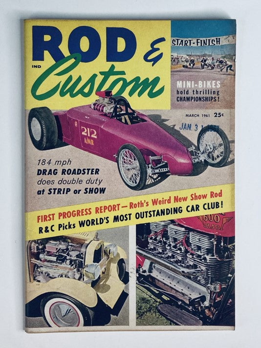 VTG Rod & Custom Magazine March 1961 Roth's Weird New Show Rod No Label