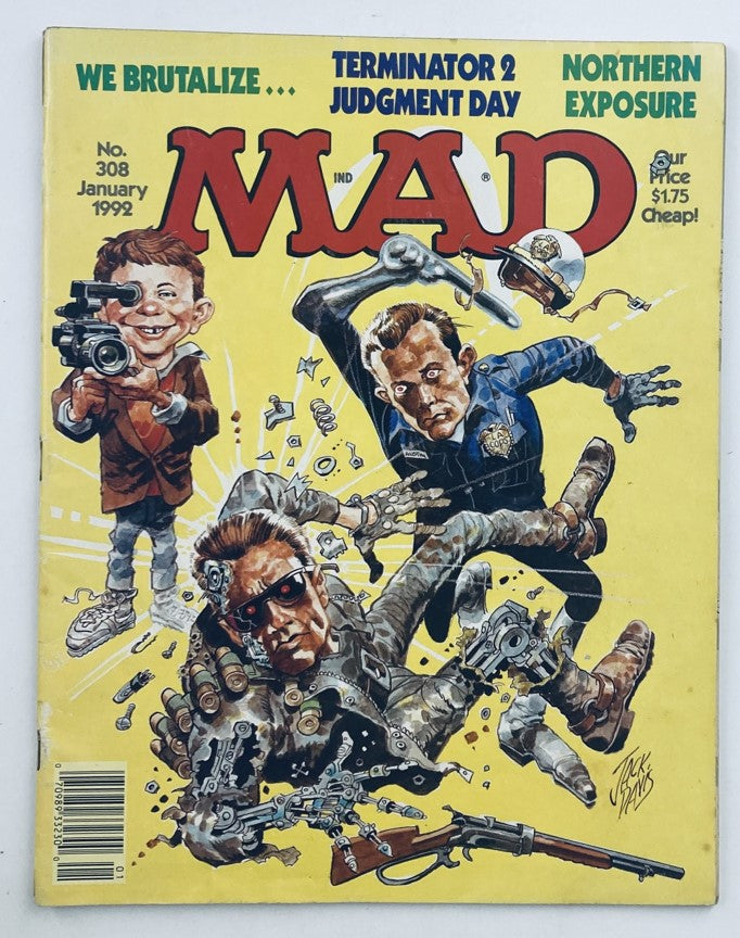 Mad Magazine January 1992 No. 308 Arnold Schwarzenegger 6.0 FN Fine No Label