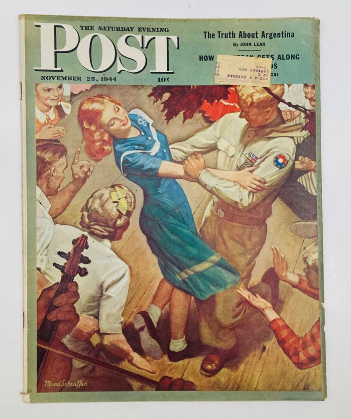 Saturday Evening Post Illustrated Cover Magazine November 25 1944 Barn Dance