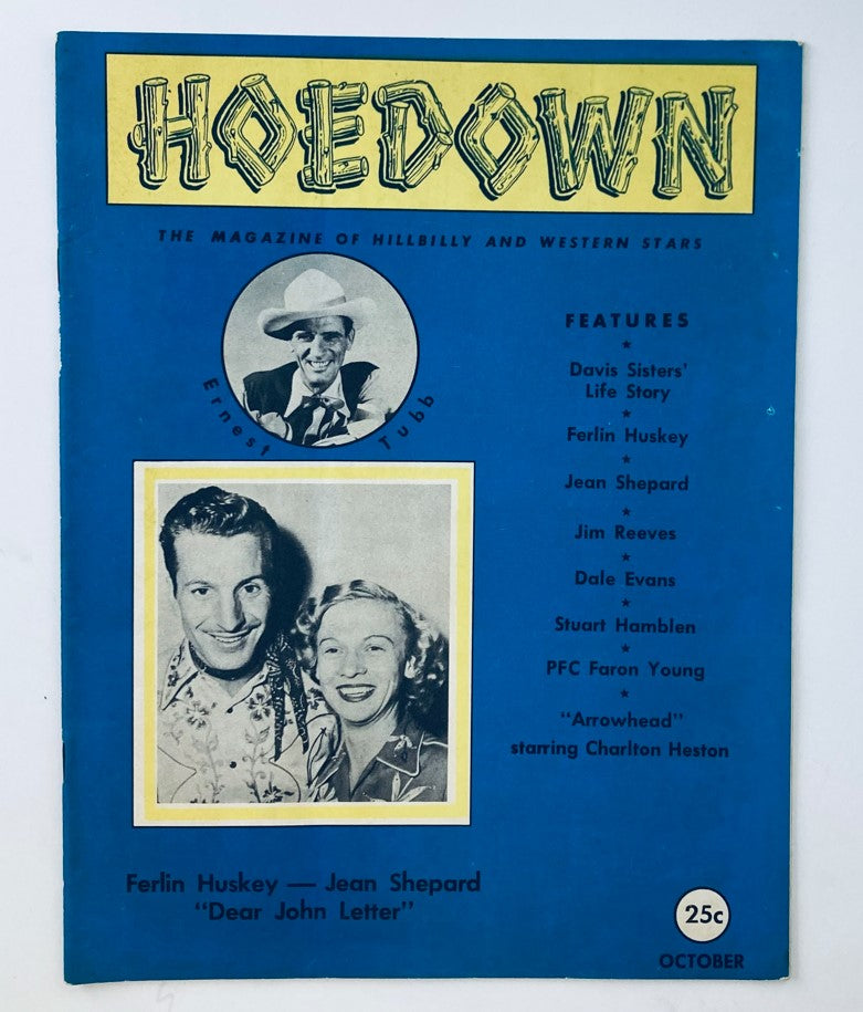 VTG Hoedown Magazine October 1953 Vol 1 No. 2 Ferlin Huskey No Label