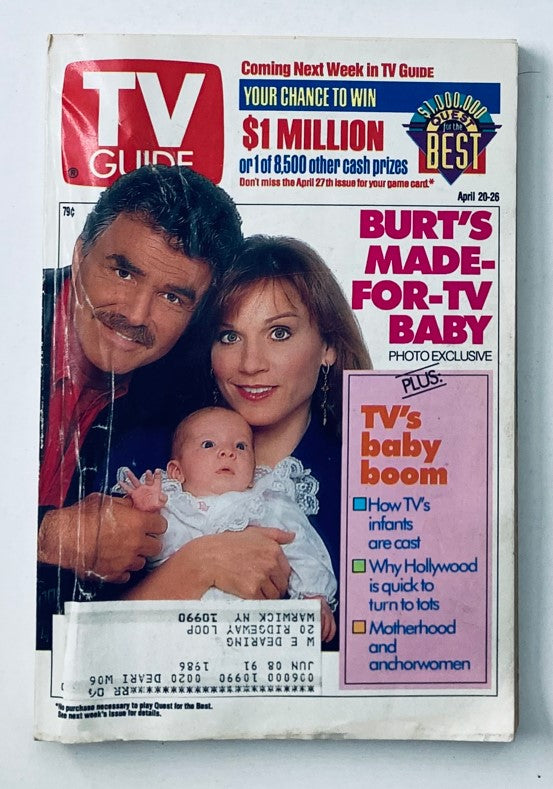 TV Guide Magazine April 20 1991 Burt Reynolds, Marilu Henner NY Metro Ed.