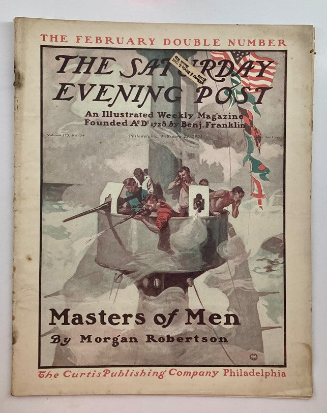 Saturday Evening Post Illustrated Cover Magazine February 23 1901 Masters of Men