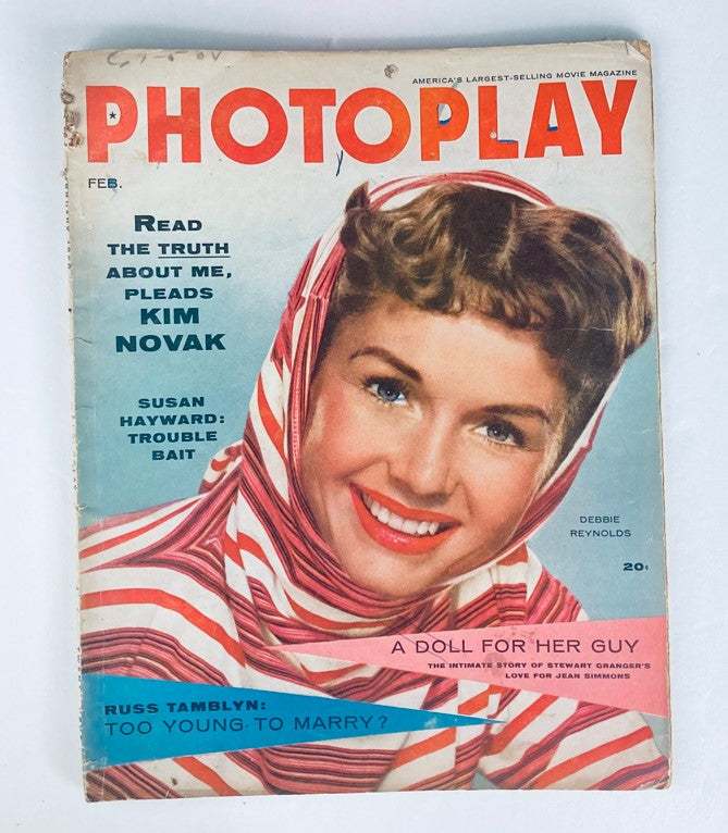 VTG Photoplay Magazine February 1956 Debbie Reynolds No Label