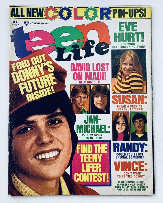 VTG Teen Life Magazine November 1974 Donny and Marie Osmond No Label