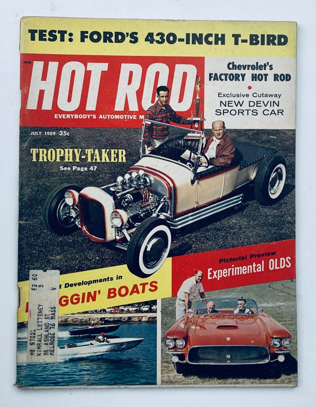 VTG Hot Rod Magazine July 1959 Vol 12 No. 7 Chevrolet's Factory Hot Rod