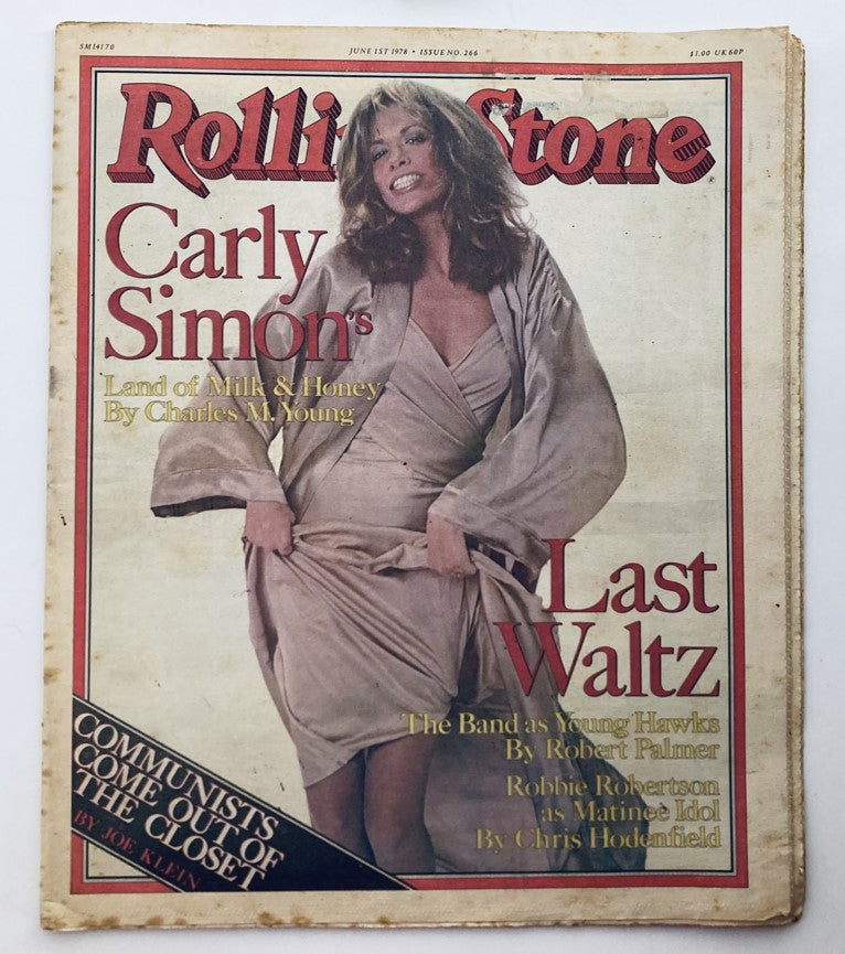 Rolling Stone Magazine June 1 1978 Issue 266 Carly Simon No Label