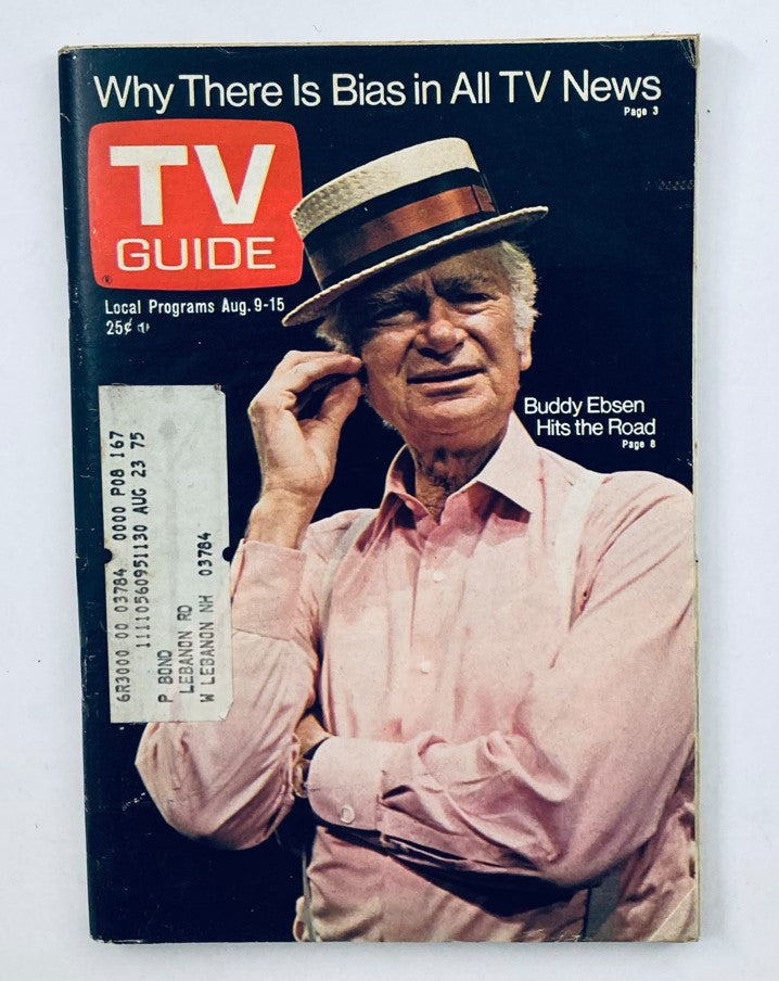 TV Guide Magazine August 9 1975 #1157 Buddy Ebsen New Hampshire Ed.